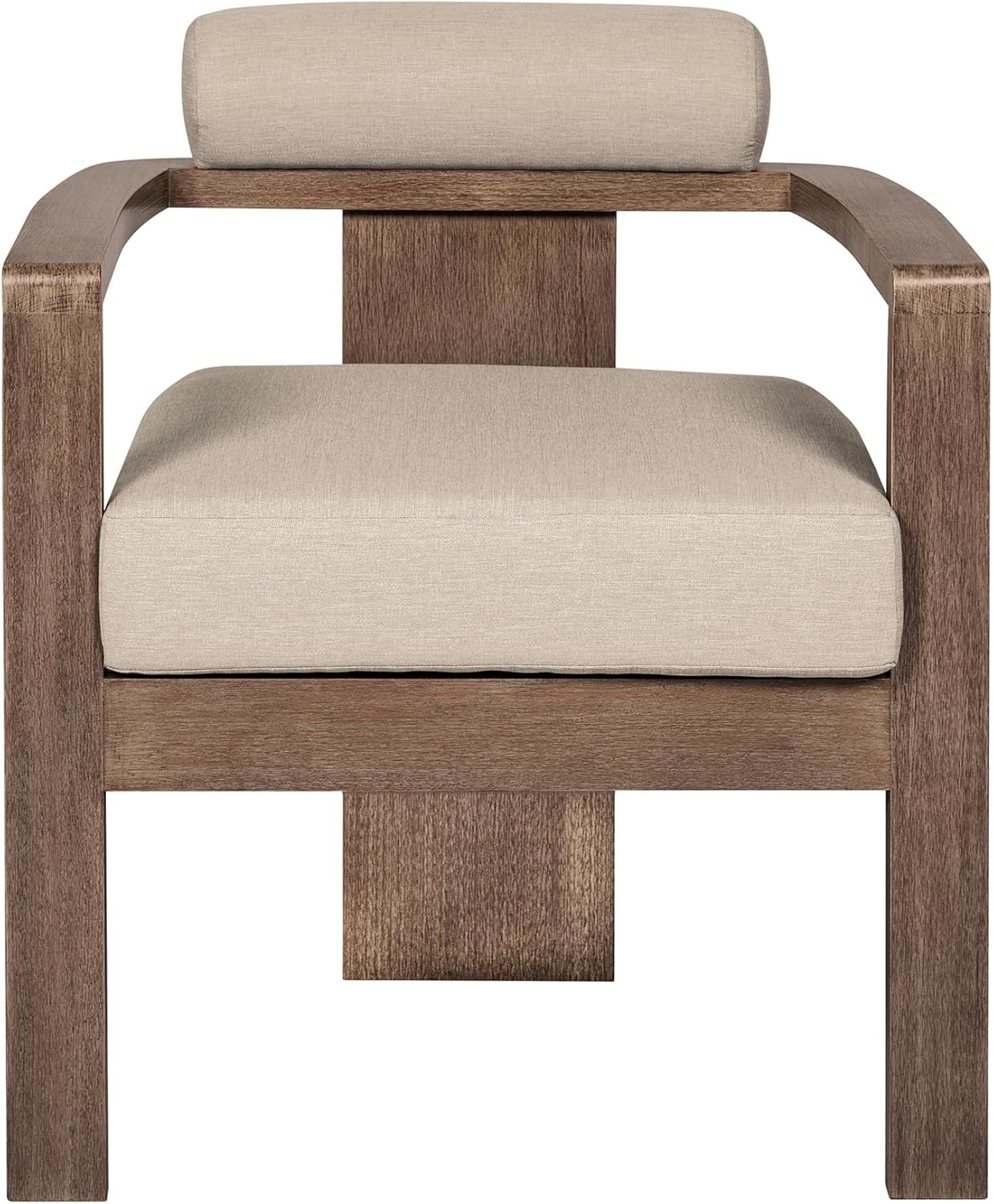 image:imageRelic Outdoor Patio Dining Chair in Weathered Eucalyptus Wood with Taupe Olefin Cushions Set of 2Set of 4