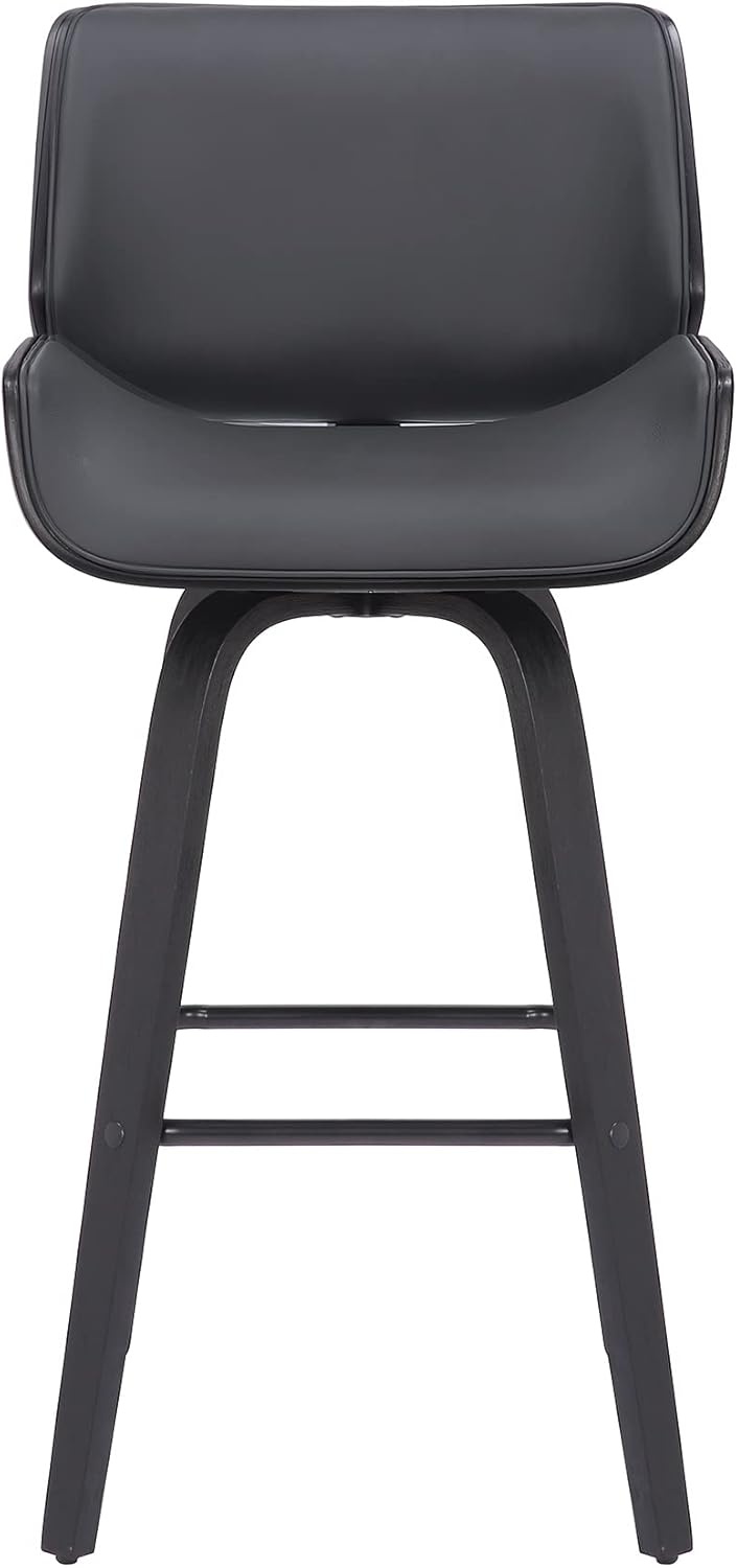 image:imageTyler Modern Counter Height Swivel Bar Stool with White Wash Finished Wood and Vintage Brown Upholstery Set of 4GrayBlack