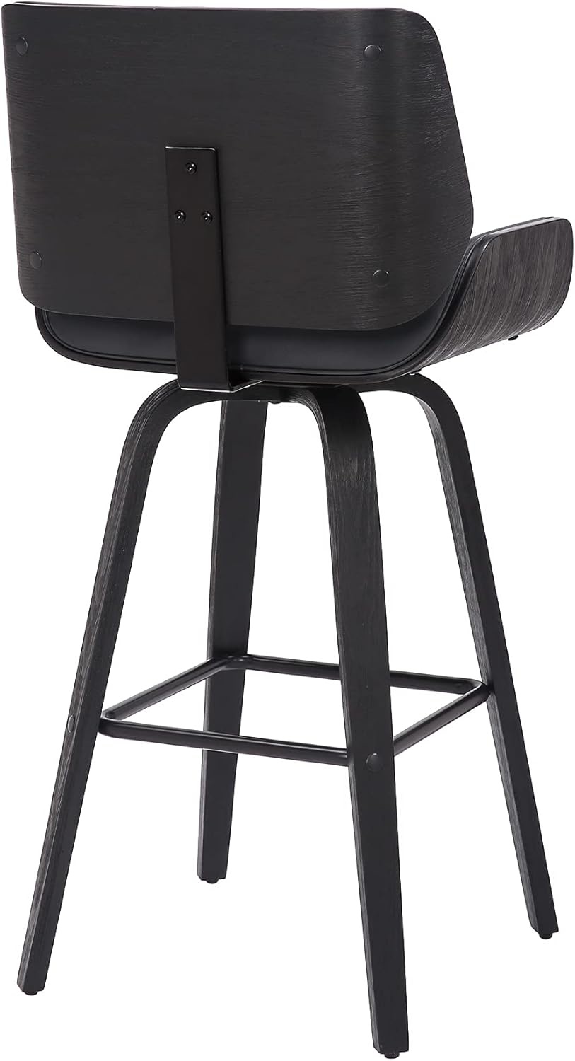 image:imageTyler Modern Counter Height Swivel Bar Stool with White Wash Finished Wood and Vintage Brown Upholstery Set of 4GrayBlack