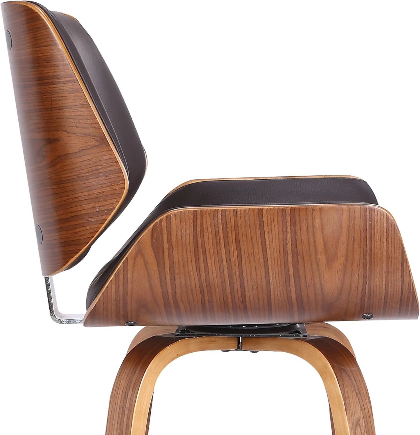 image:imageTyler Modern Swivel Bar Stool with White Wash Finished Wood and Vintage Brown Upholstery Set of 2BrownWalnut
