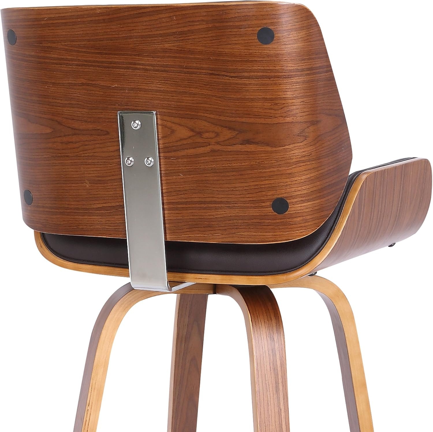 image:imageTyler Modern Swivel Bar Stool with White Wash Finished Wood and Vintage Brown Upholstery Set of 2BrownWalnut