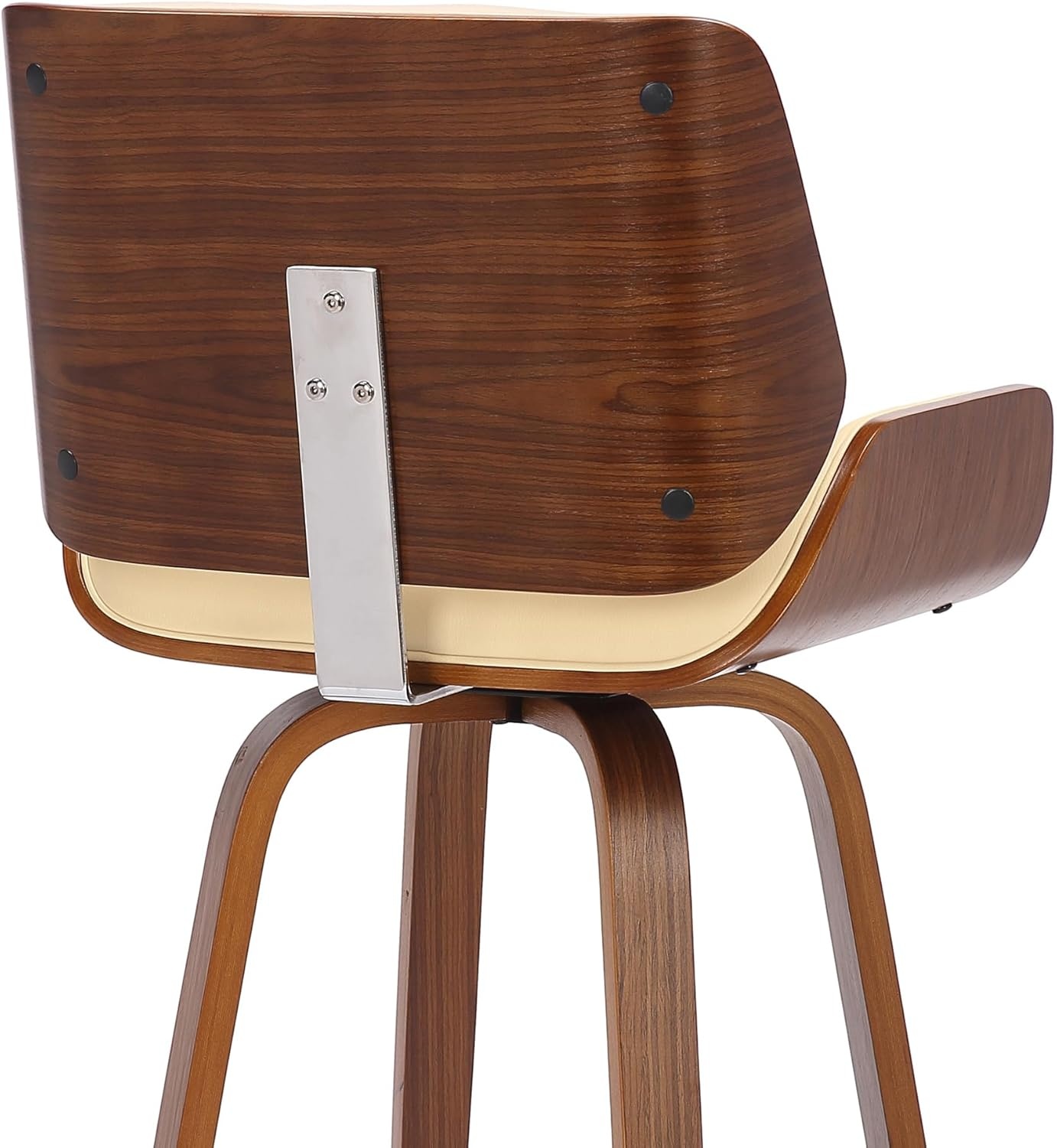 image:imageTyler Modern Swivel Bar Stool with White Wash Finished Wood and Vintage Brown Upholstery Set of 2CreamWalnut