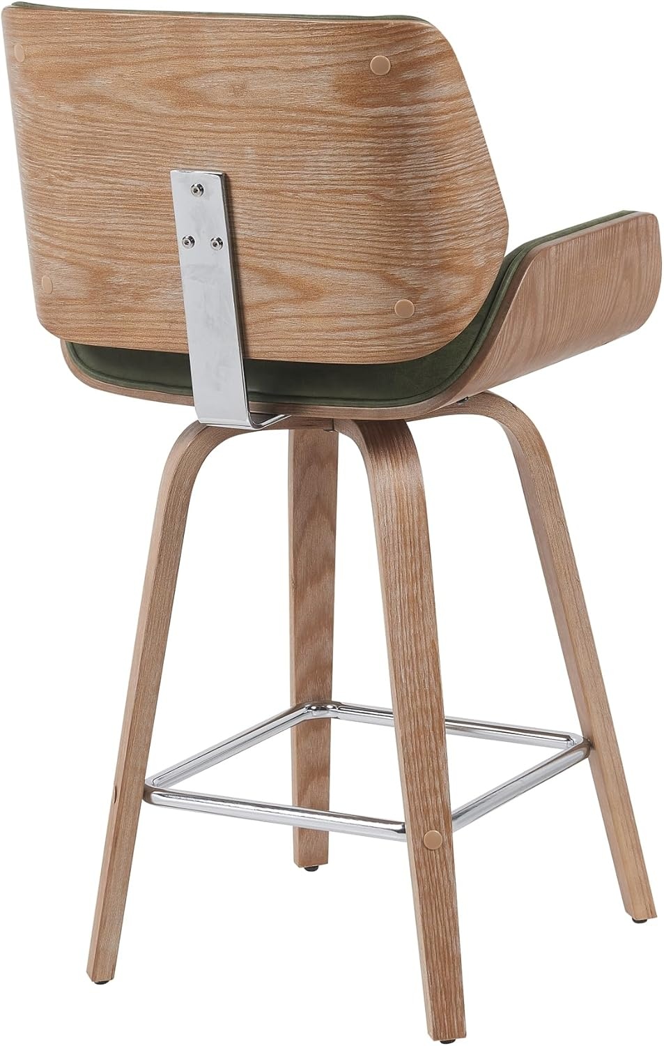 image:imageTyler Modern Swivel Bar Stool with White Wash Finished Wood and Vintage Brown Upholstery Set of 2Vintage GreenNatural