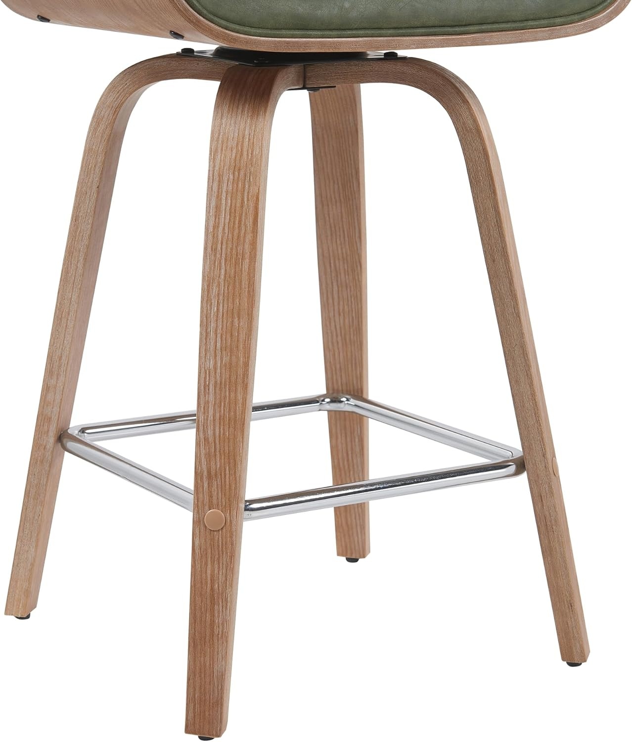 image:imageTyler Modern Swivel Bar Stool with White Wash Finished Wood and Vintage Brown Upholstery Set of 2Vintage GreenNatural