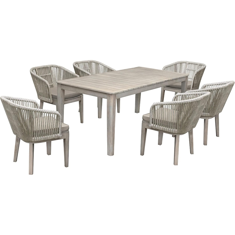 image:imageArmen Living Haiti Modern Outdoor Patio Dining Set 7 Piece Grey