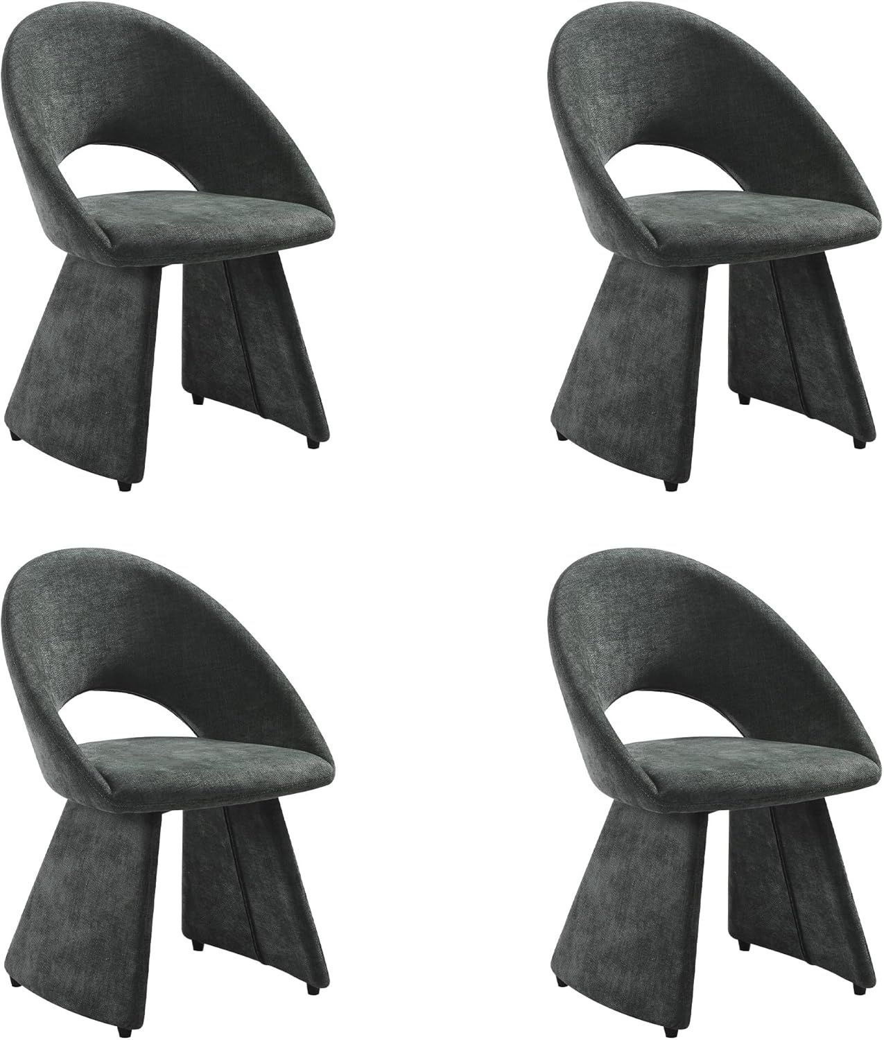 image:imageArmen Living Angelina Modern Curved Back Plum Upholstered Dining Chair Set of 4Forest Green