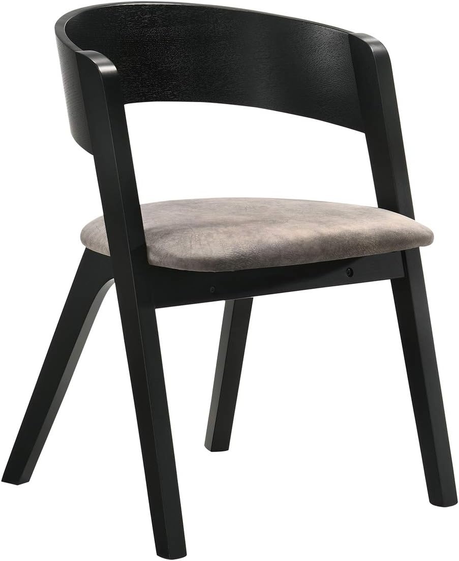 image:imageArmen Living Cirque Jackie 5Piece Wood Dining Table amp Chair Set in WalnutGrayBlack