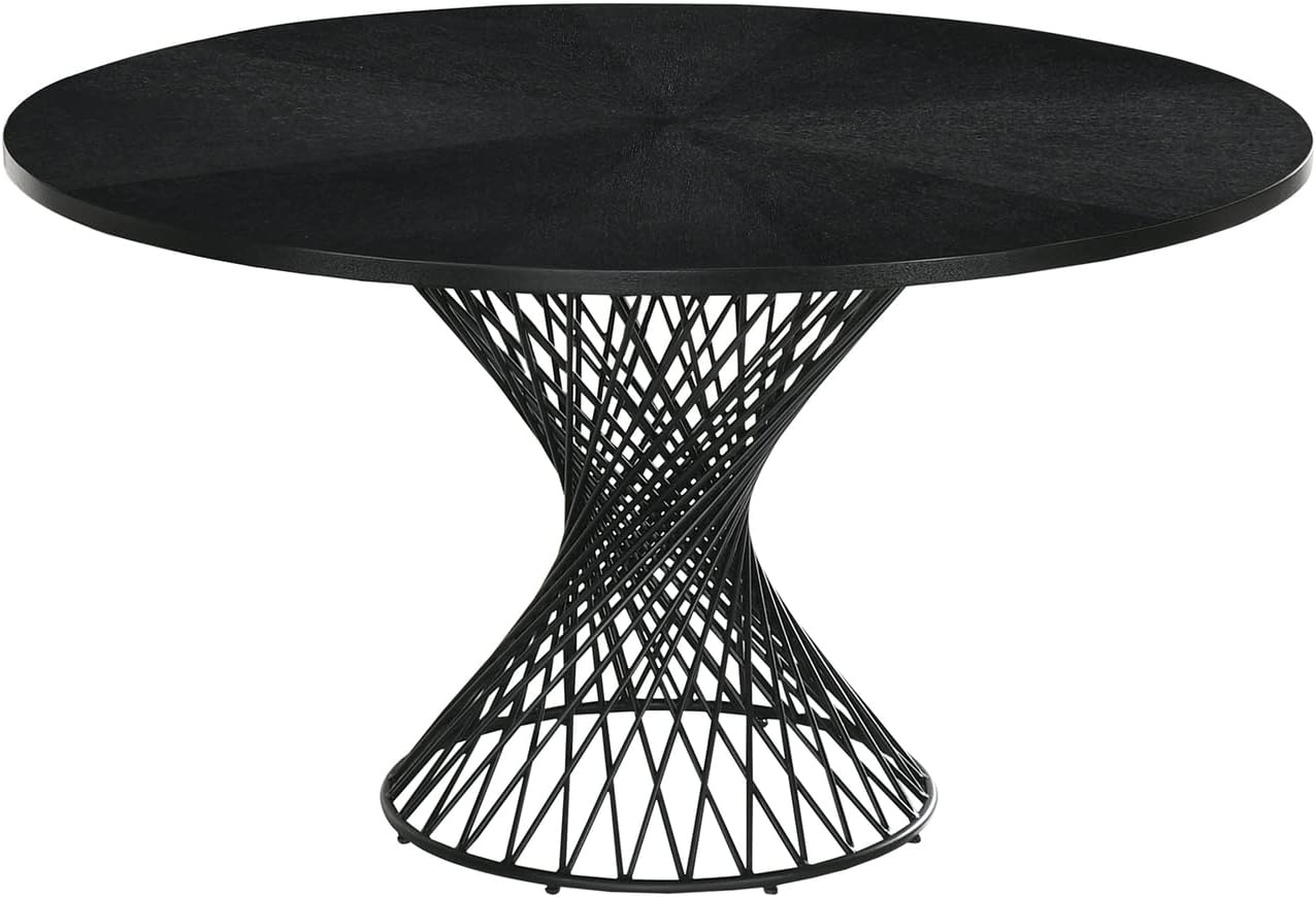 image:imageArmen Living Cirque Jackie 5Piece Wood Dining Table amp Chair Set in WalnutGrayBlack