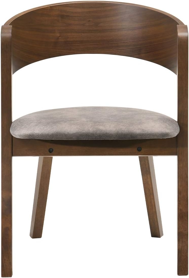 image:imageArmen Living Cirque Jackie 5Piece Wood Dining Table amp Chair Set in WalnutGrayBrown