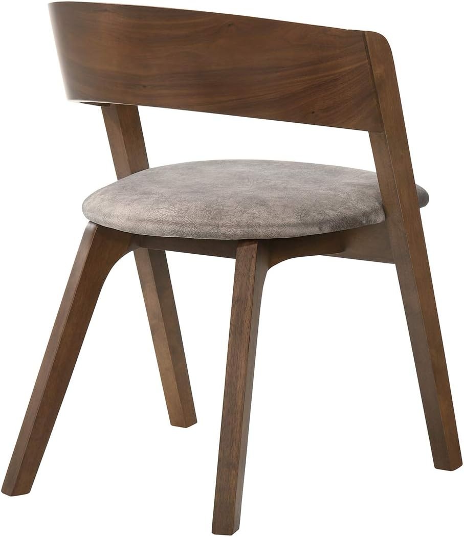 image:imageArmen Living Cirque Jackie 5Piece Wood Dining Table amp Chair Set in WalnutGrayBrown