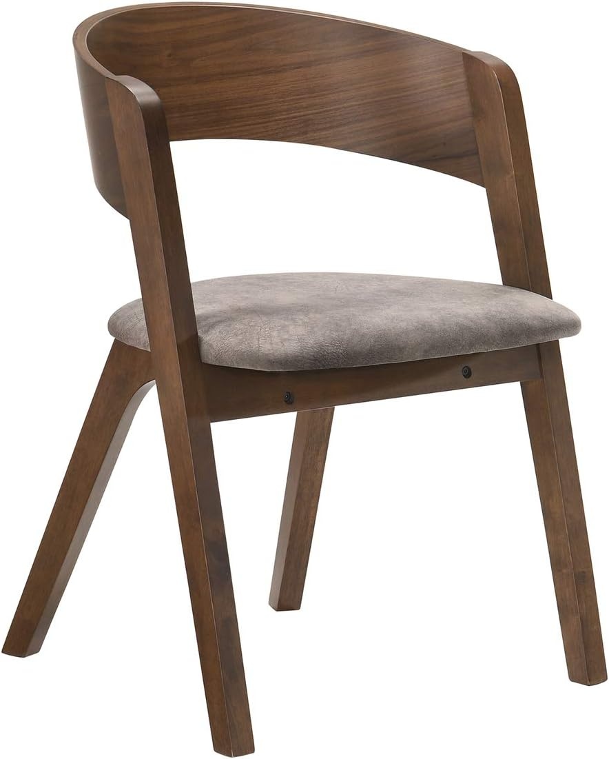 image:imageArmen Living Cirque Jackie 5Piece Wood Dining Table amp Chair Set in WalnutGrayBrown