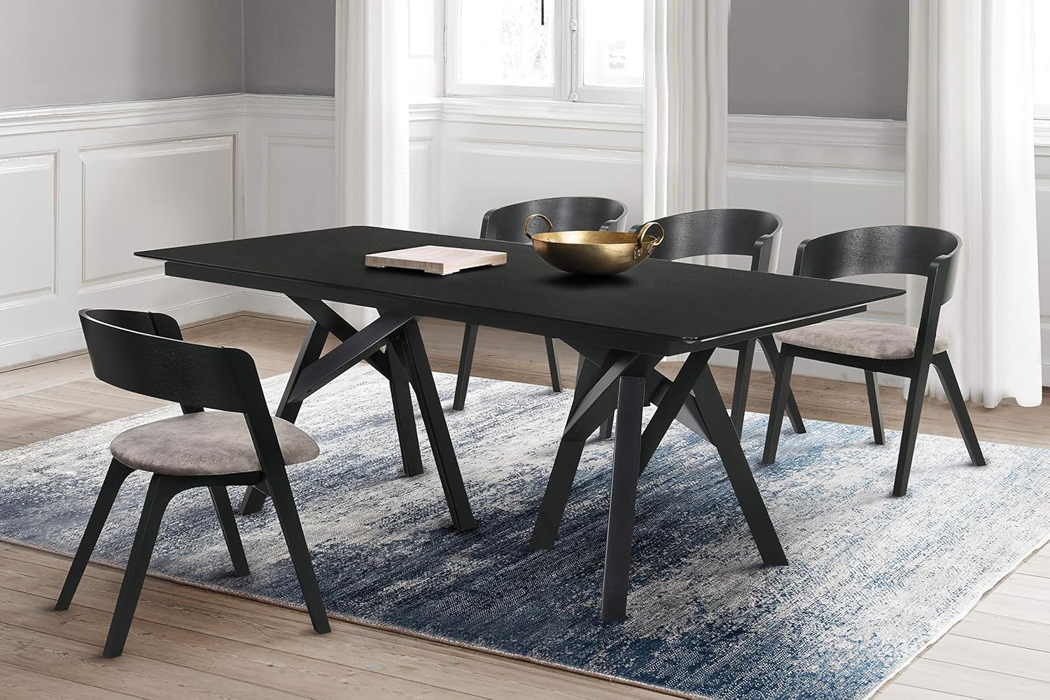 image:imageArmen Living Cortina Jackie 5 Piece Black Dining Set Brown