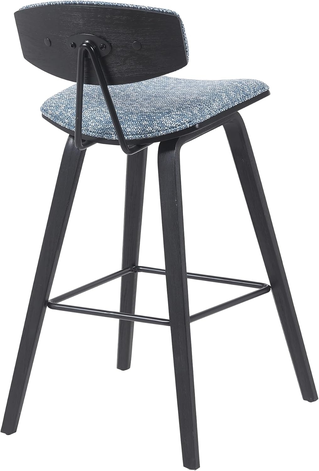 image:imageFox Modern Counter Height Bar Stool with Speckled Blue Upholstered Seat and Black Brushed Wood Frame Set of 2Blue FabricBlack