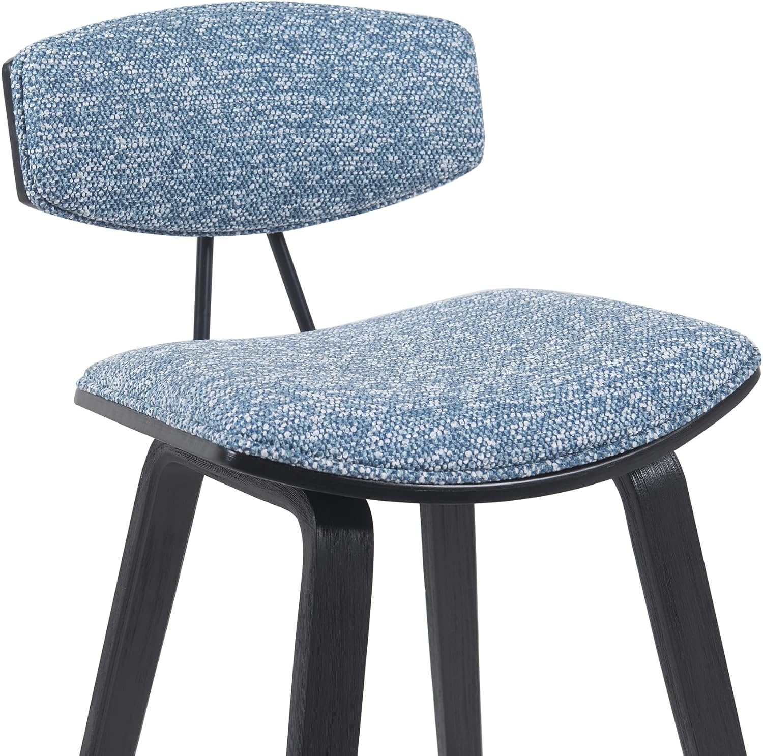 image:imageFox Modern Counter Height Bar Stool with Speckled Blue Upholstered Seat and Black Brushed Wood Frame Set of 2Blue FabricBlack