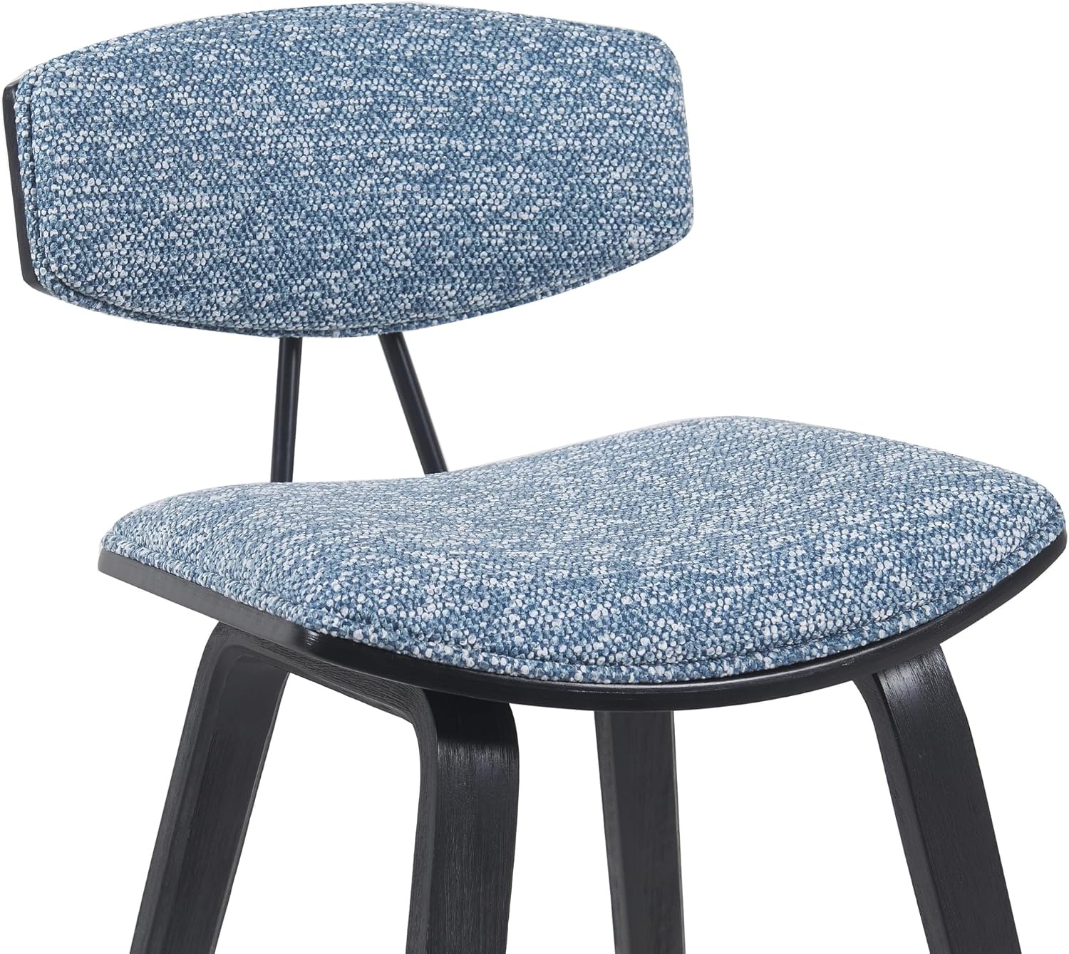 image:imageFox Modern Counter Height Bar Stool with Speckled Blue Upholstered Seat and Black Brushed Wood Frame Set of 2Blue FabricBlack