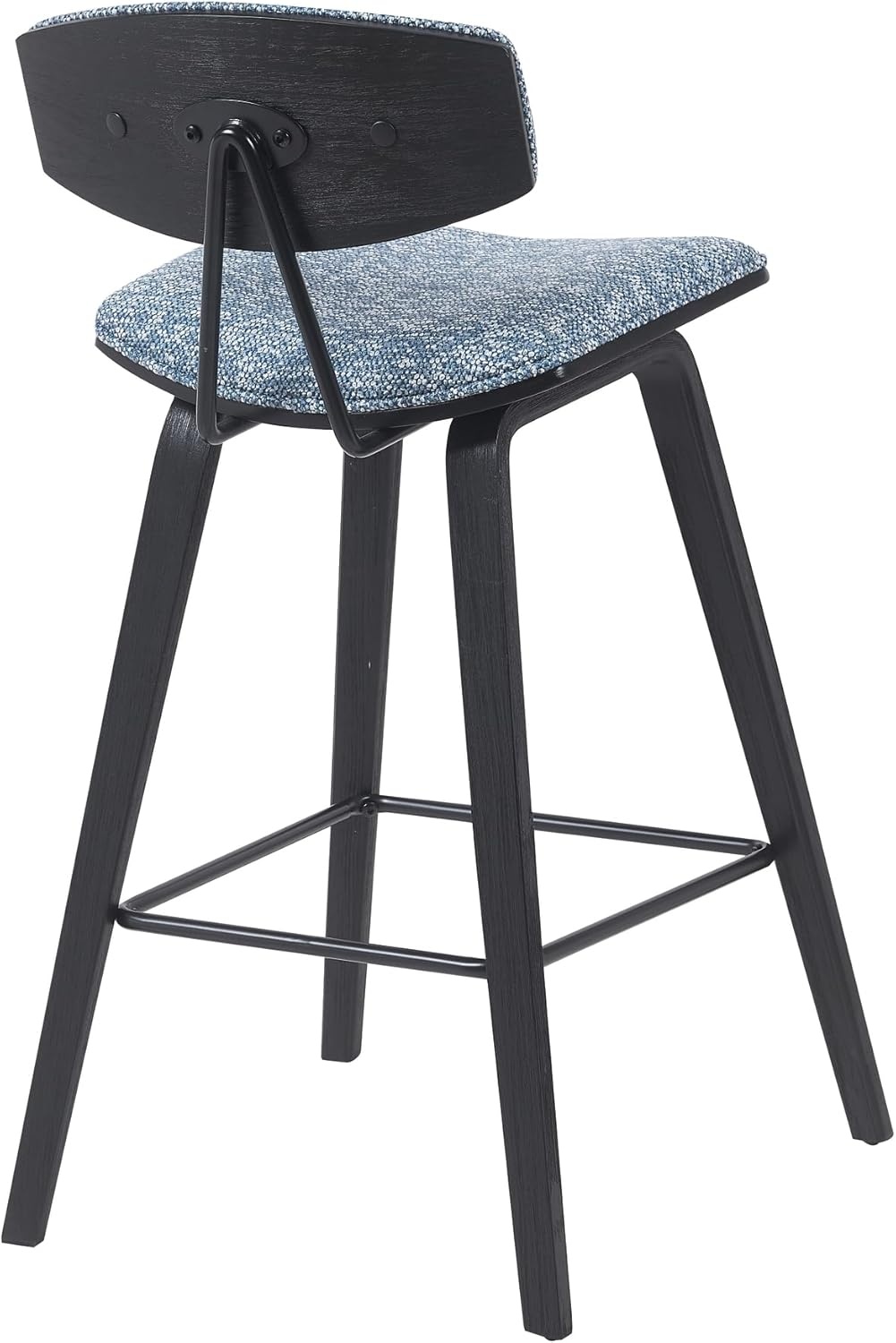 image:imageFox Modern Counter Height Bar Stool with Speckled Blue Upholstered Seat and Black Brushed Wood Frame Set of 2Blue FabricBlack