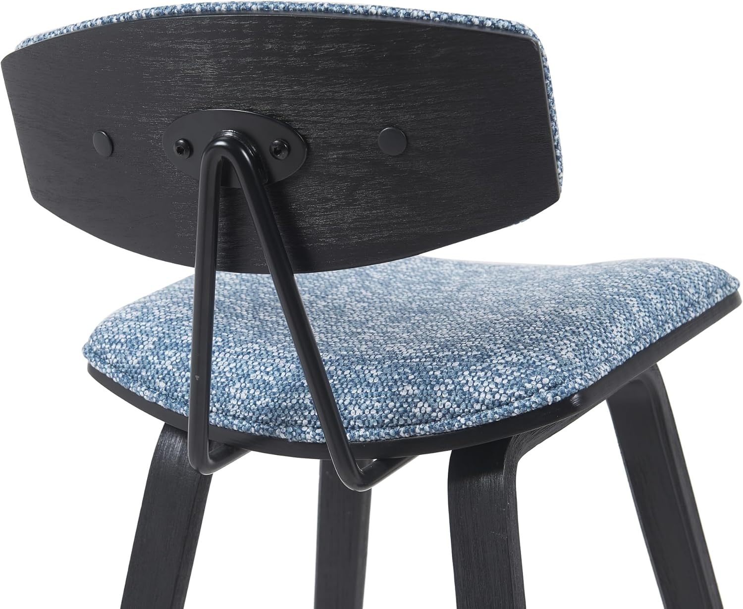 image:imageFox Modern Counter Height Bar Stool with Speckled Blue Upholstered Seat and Black Brushed Wood Frame Set of 2Blue FabricBlack