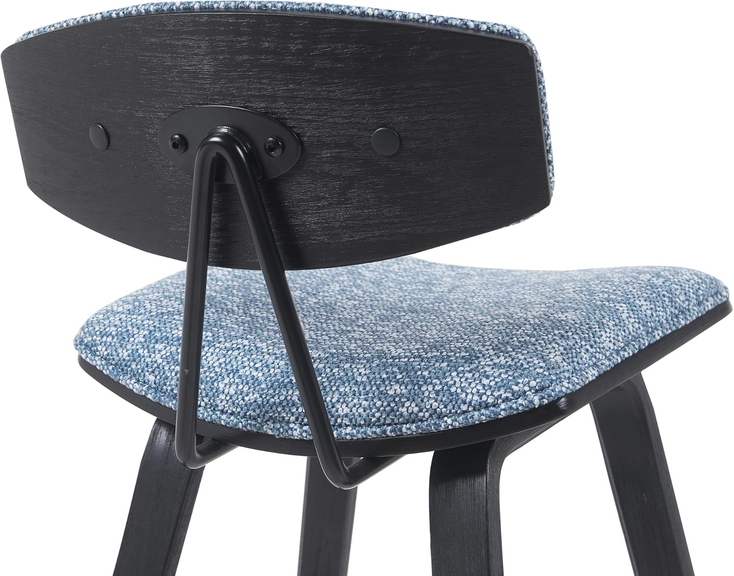 image:imageFox Modern Counter Height Bar Stool with Speckled Blue Upholstered Seat and Black Brushed Wood Frame Set of 2Blue FabricBlack