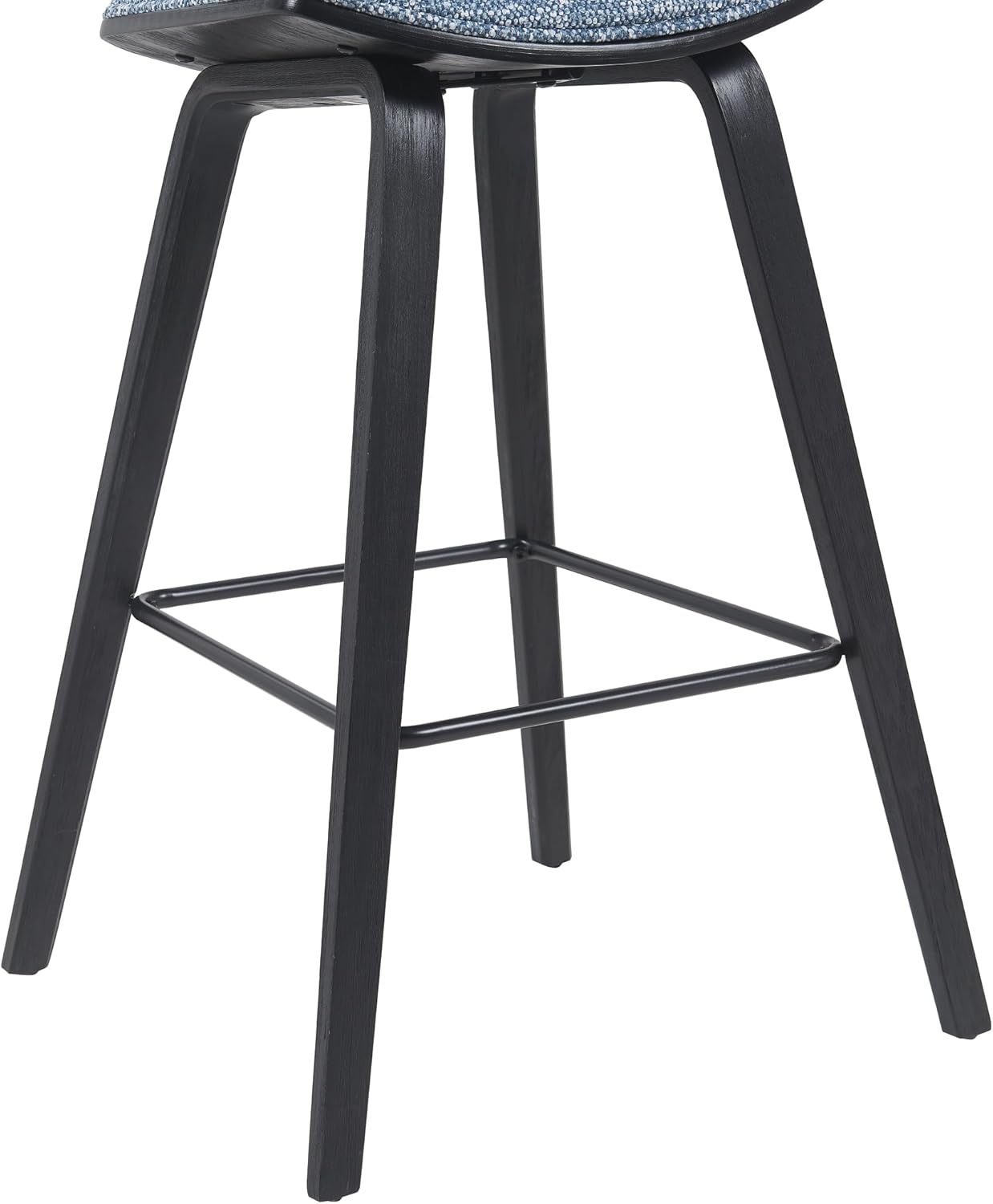 image:imageFox Modern Counter Height Bar Stool with Speckled Blue Upholstered Seat and Black Brushed Wood Frame Set of 2Blue FabricBlack