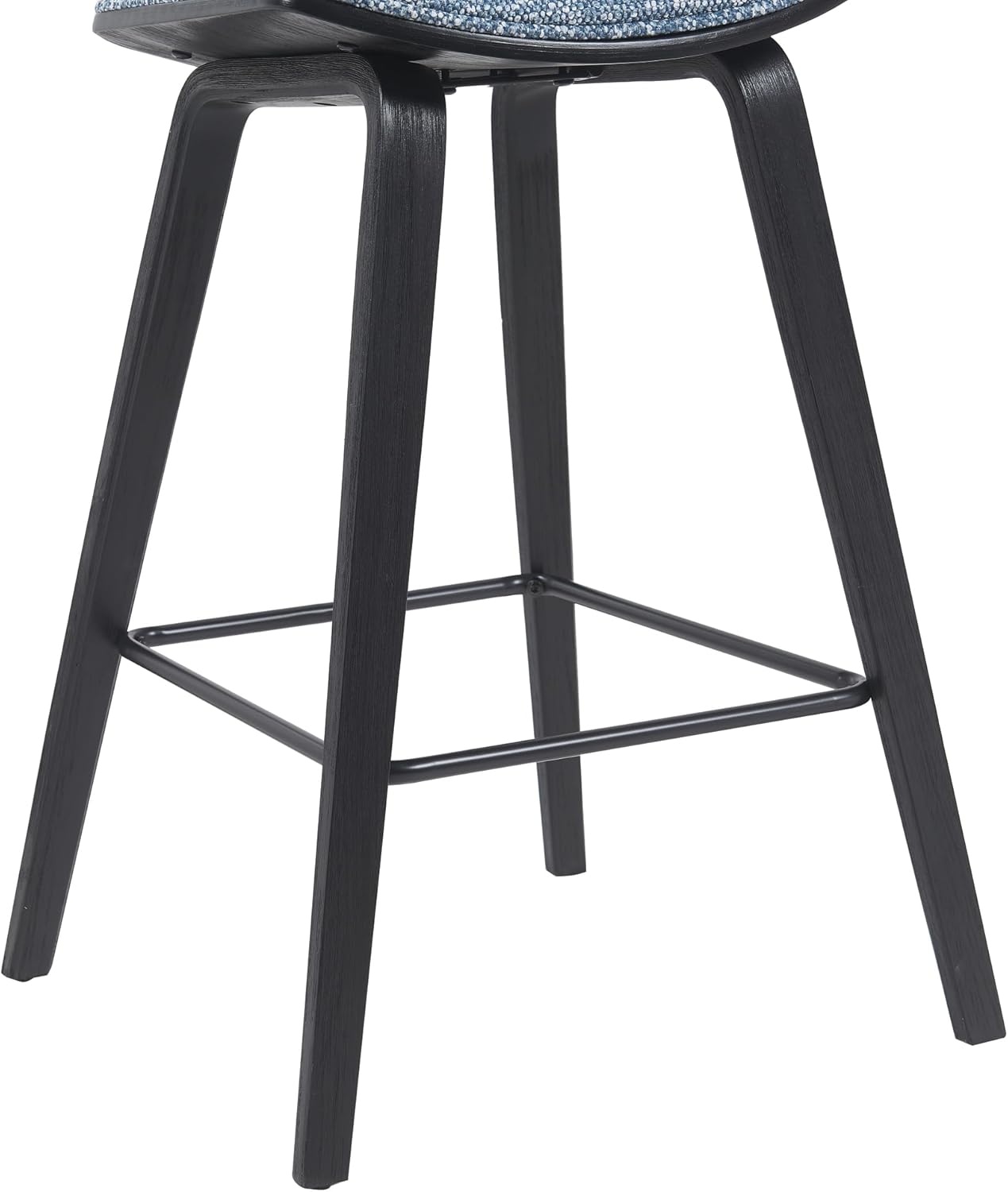 image:imageFox Modern Counter Height Bar Stool with Speckled Blue Upholstered Seat and Black Brushed Wood Frame Set of 2Blue FabricBlack
