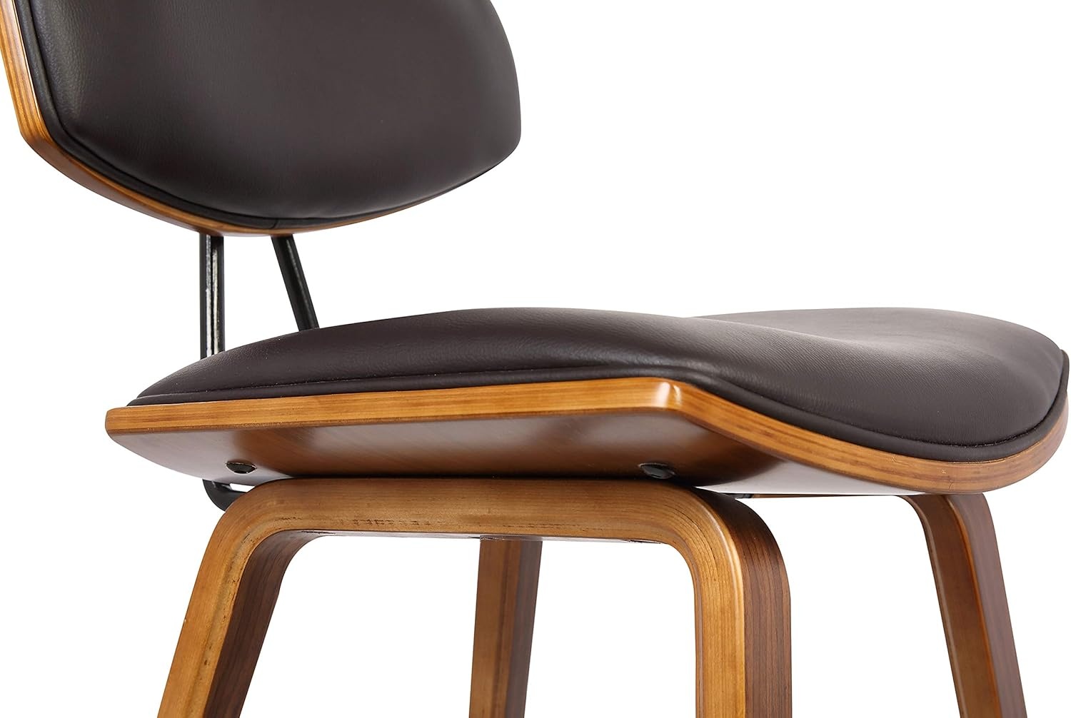 image:imageFox Modern Counter Height Bar Stool with Speckled Blue Upholstered Seat and Black Brushed Wood Frame Set of 2Brown Faux LeatherWalnut
