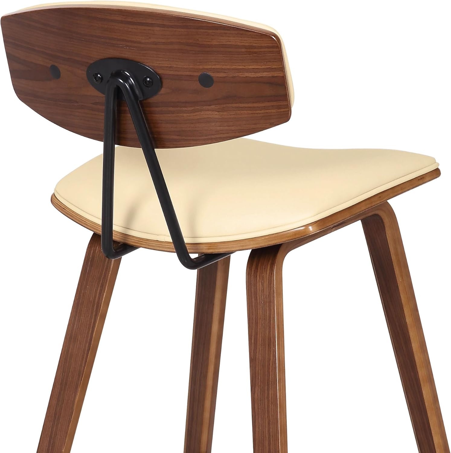 image:imageFox Modern Counter Height Bar Stool with Speckled Blue Upholstered Seat and Black Brushed Wood Frame Set of 2Cream Faux LeatherWalnut