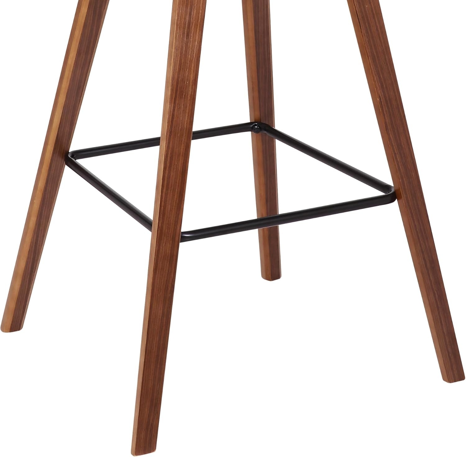 image:imageFox Modern Counter Height Bar Stool with Speckled Blue Upholstered Seat and Black Brushed Wood Frame Set of 2Cream Faux LeatherWalnut