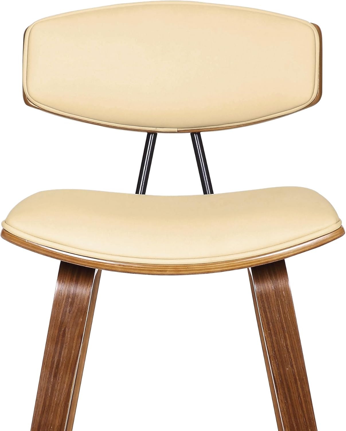 image:imageFox Modern Counter Height Bar Stool with Speckled Blue Upholstered Seat and Black Brushed Wood Frame Set of 2Cream Faux LeatherWalnut