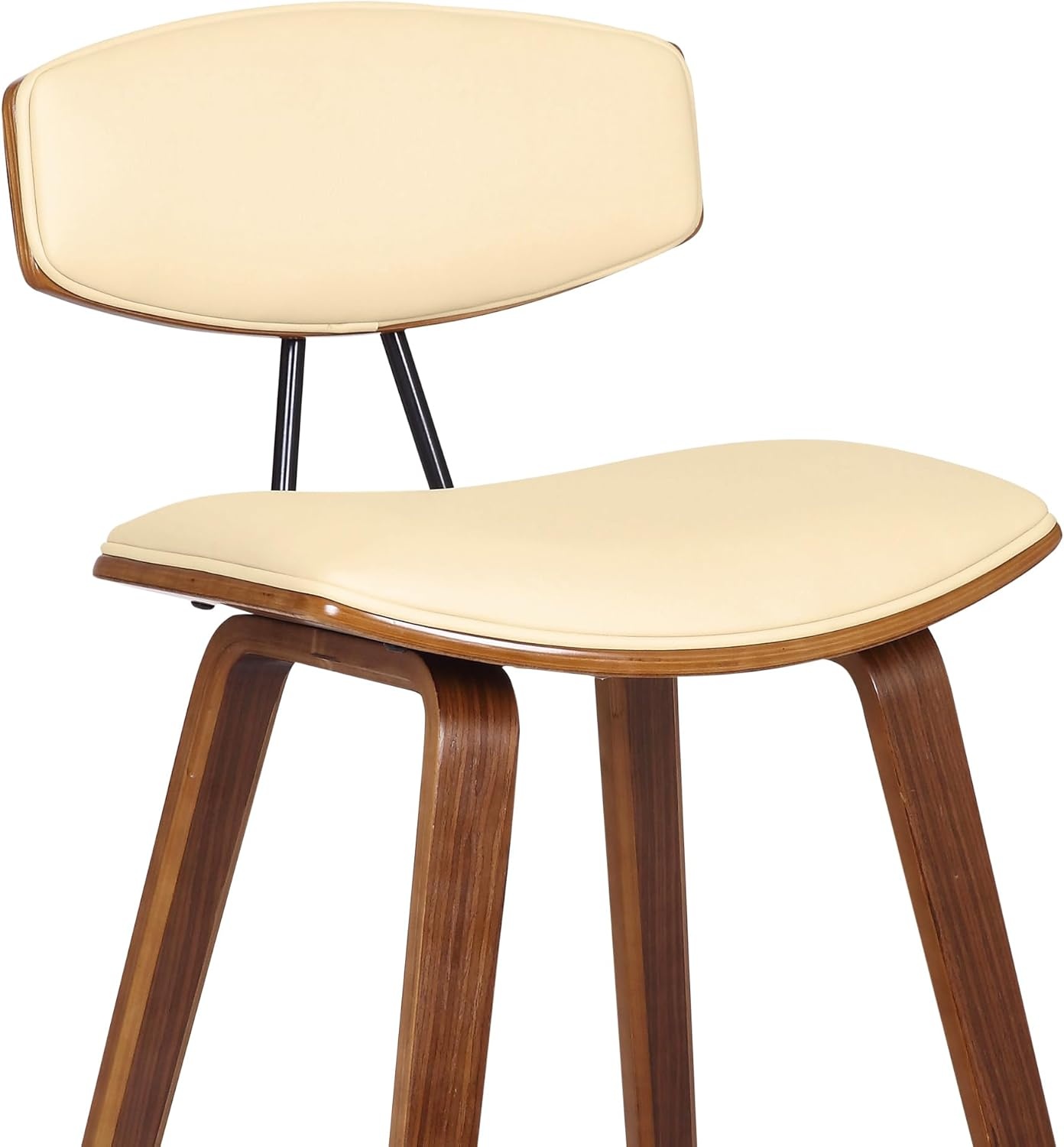 image:imageFox Modern Counter Height Bar Stool with Speckled Blue Upholstered Seat and Black Brushed Wood Frame Set of 2Cream Faux LeatherWalnut