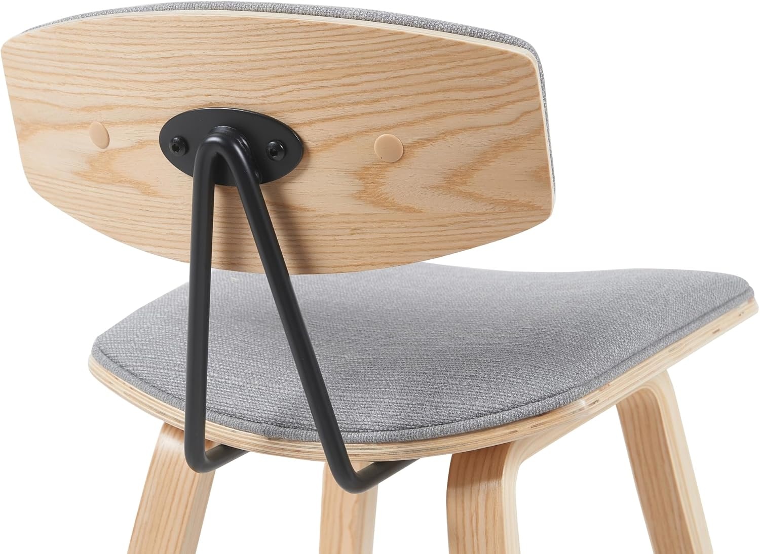 image:imageFox Modern Counter Height Bar Stool with Speckled Blue Upholstered Seat and Black Brushed Wood Frame Set of 2Gray FabricOak