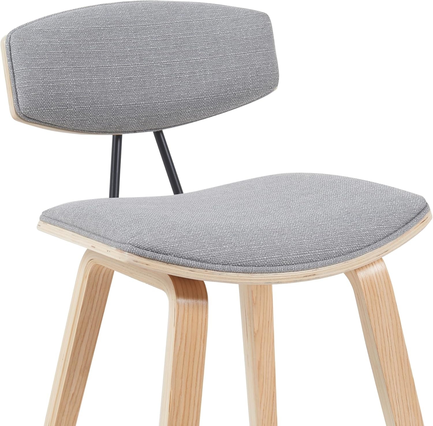 image:imageFox Modern Counter Height Bar Stool with Speckled Blue Upholstered Seat and Black Brushed Wood Frame Set of 2Gray FabricOak