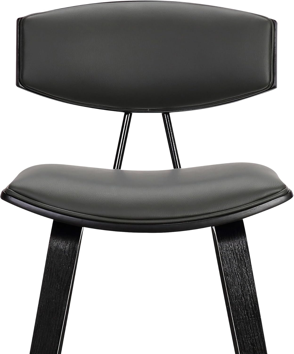 image:imageFox Modern Counter Height Bar Stool with Speckled Blue Upholstered Seat and Black Brushed Wood Frame Set of 2Gray Faux LeatherBlack