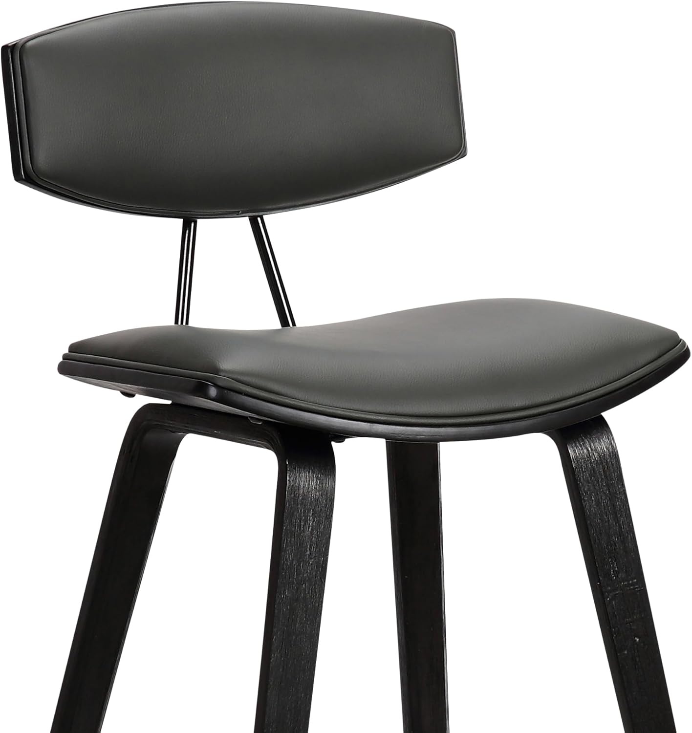 image:imageFox Modern Counter Height Bar Stool with Speckled Blue Upholstered Seat and Black Brushed Wood Frame Set of 2Gray Faux LeatherBlack