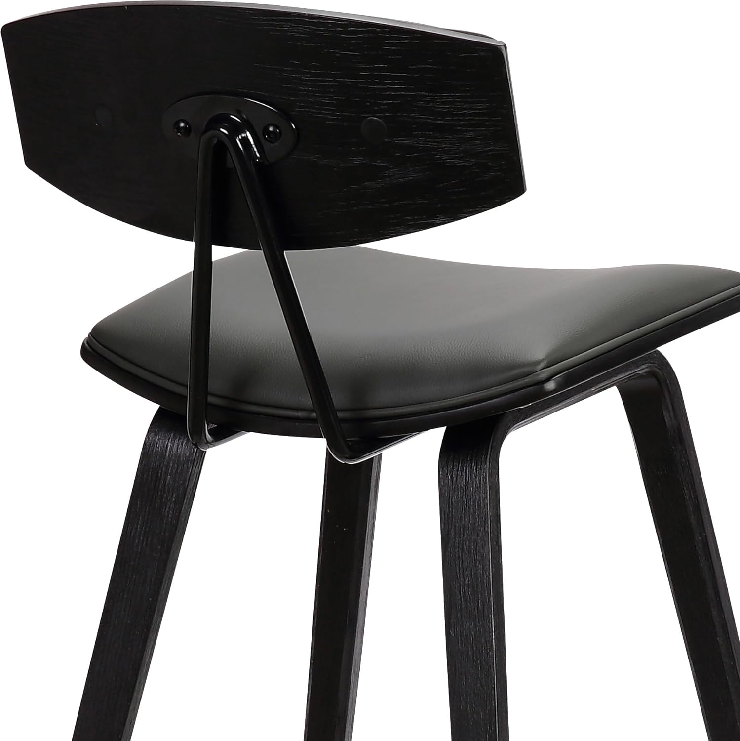 image:imageFox Modern Counter Height Bar Stool with Speckled Blue Upholstered Seat and Black Brushed Wood Frame Set of 2Gray Faux LeatherBlack