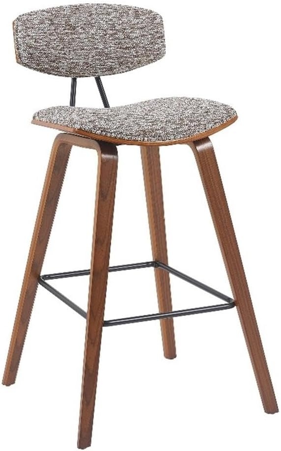 image:imageFox Modern Counter Height Bar Stool with Speckled Blue Upholstered Seat and Black Brushed Wood Frame Set of 2Speckled Brown FabricWalnut
