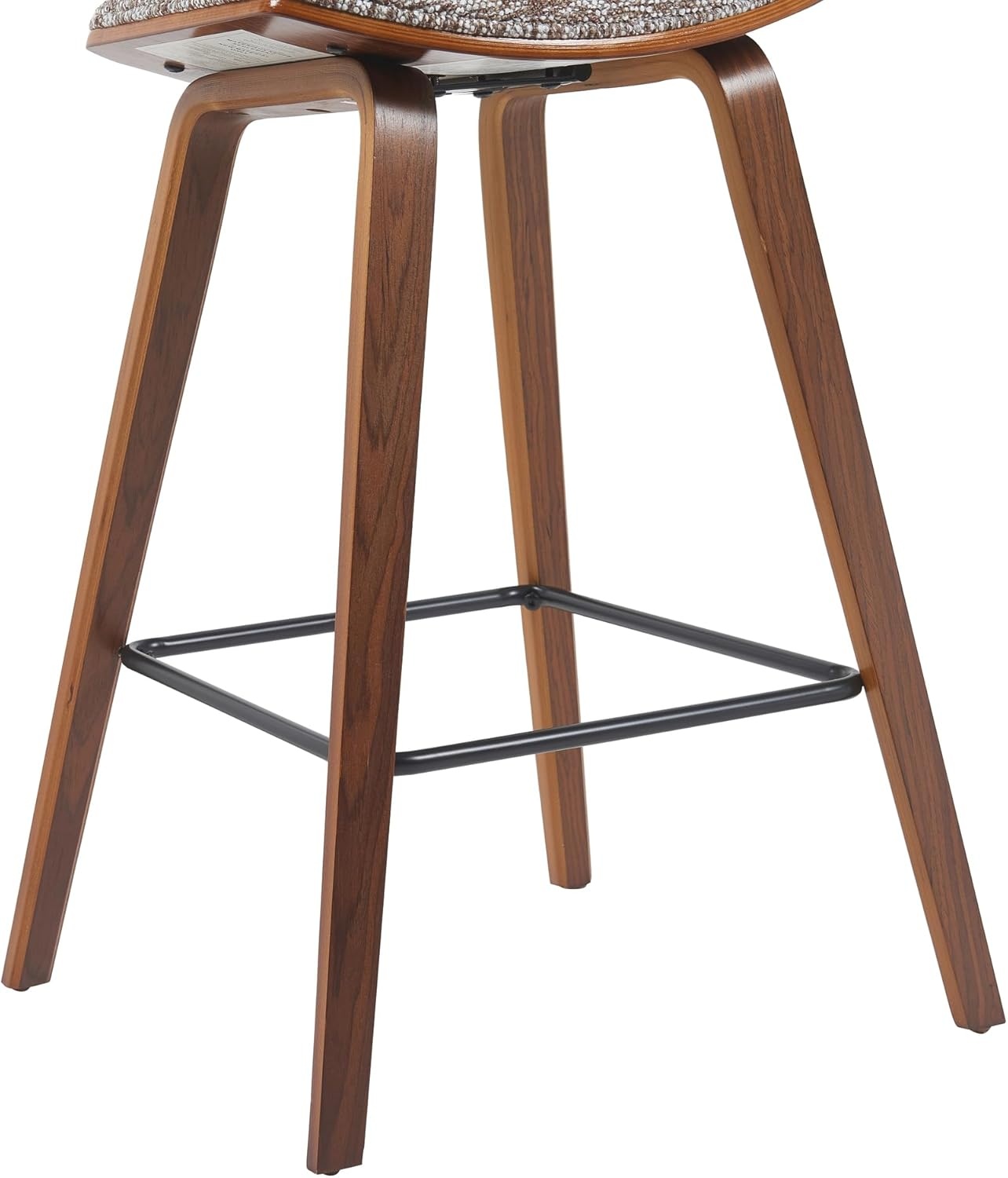 image:imageFox Modern Counter Height Bar Stool with Speckled Blue Upholstered Seat and Black Brushed Wood Frame Set of 2Speckled Brown FabricWalnut