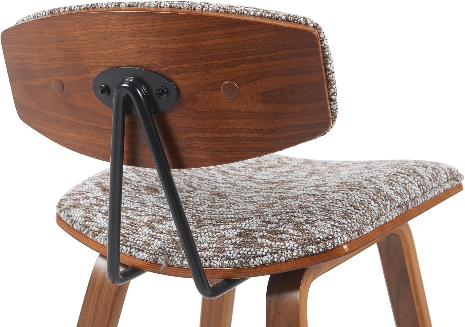 image:imageFox Modern Counter Height Bar Stool with Speckled Blue Upholstered Seat and Black Brushed Wood Frame Set of 2Speckled Brown FabricWalnut