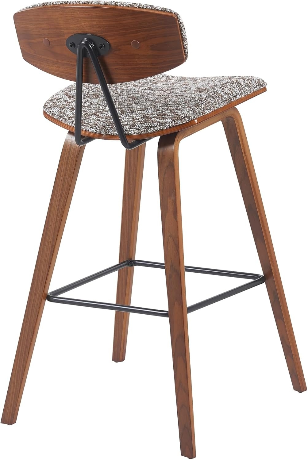 image:imageFox Modern Counter Height Bar Stool with Speckled Blue Upholstered Seat and Black Brushed Wood Frame Set of 2Speckled Brown FabricWalnut