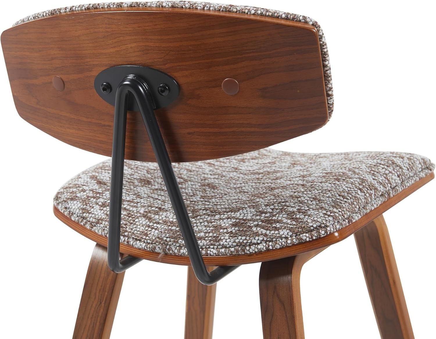 image:imageFox Modern Counter Height Bar Stool with Speckled Blue Upholstered Seat and Black Brushed Wood Frame Set of 2Speckled Brown FabricWalnut