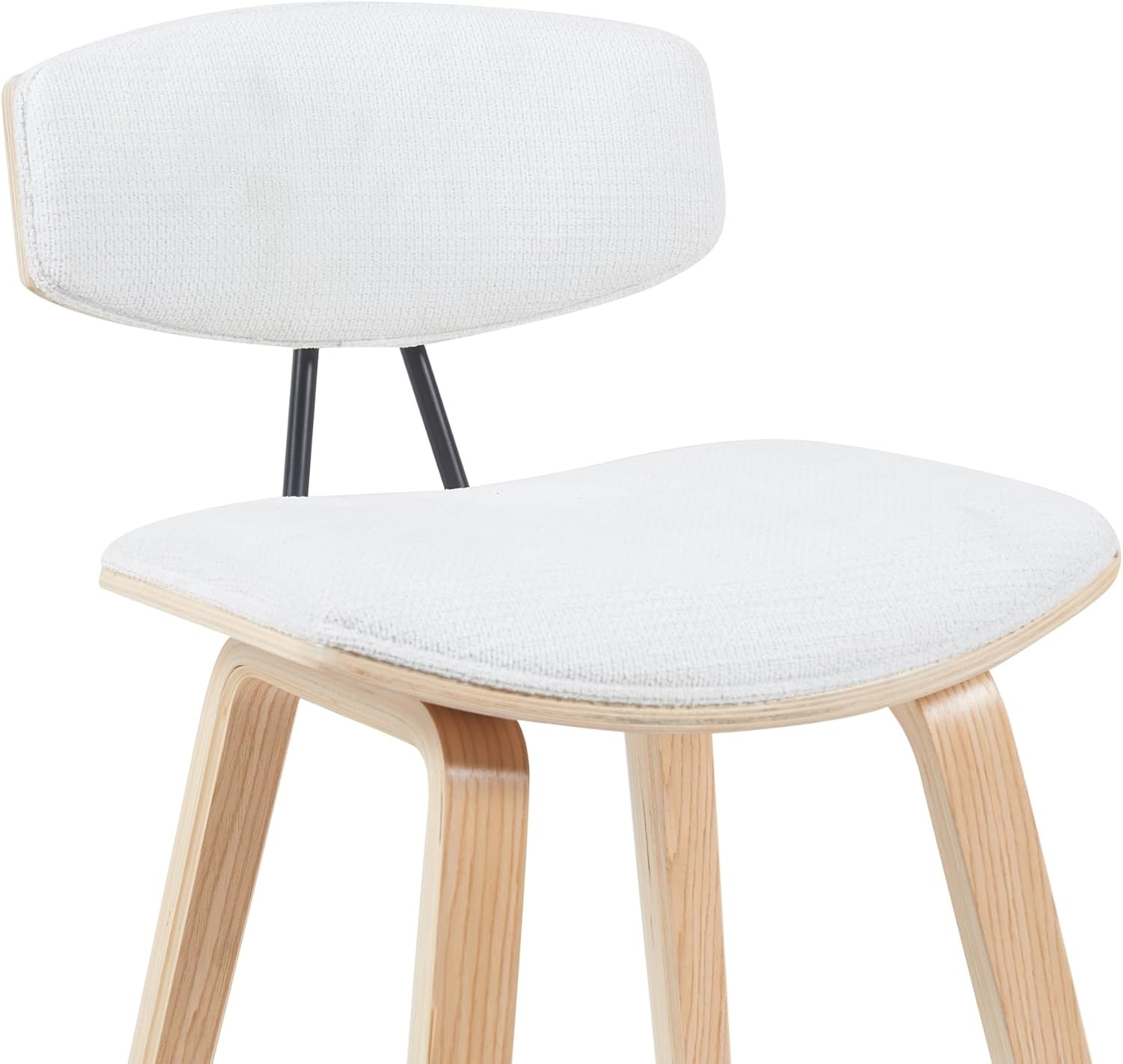 image:imageFox Modern Counter Height Bar Stool with Speckled Blue Upholstered Seat and Black Brushed Wood Frame Set of 2White FabricOak