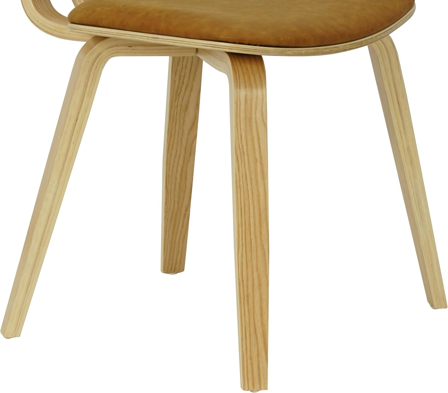 image:imageJaguar Vintage Green Curved Back Wood Dining Chair with Faux Leather Seat Set of 3Camel