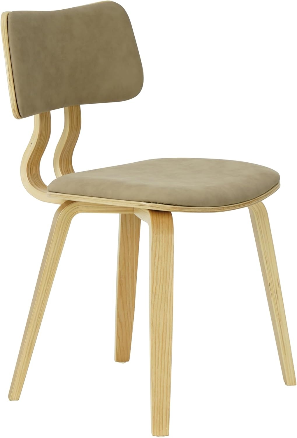 image:imageJaguar Vintage Green Curved Back Wood Dining Chair with Faux Leather Seat Set of 3Vintage Taupe