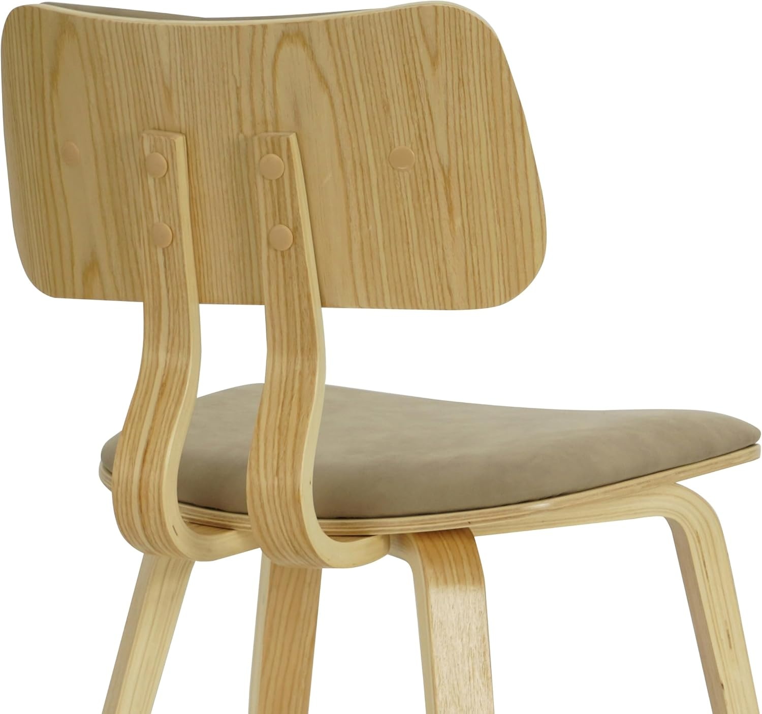 image:imageJaguar Vintage Green Curved Back Wood Dining Chair with Faux Leather Seat Set of 3Vintage Taupe