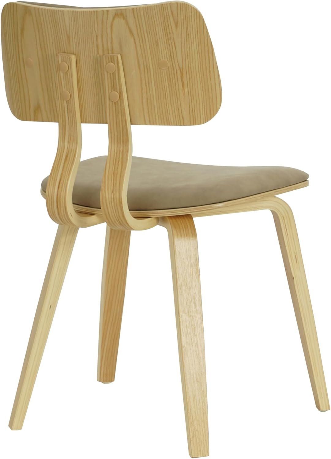 image:imageJaguar Vintage Green Curved Back Wood Dining Chair with Faux Leather Seat Set of 3Vintage Taupe