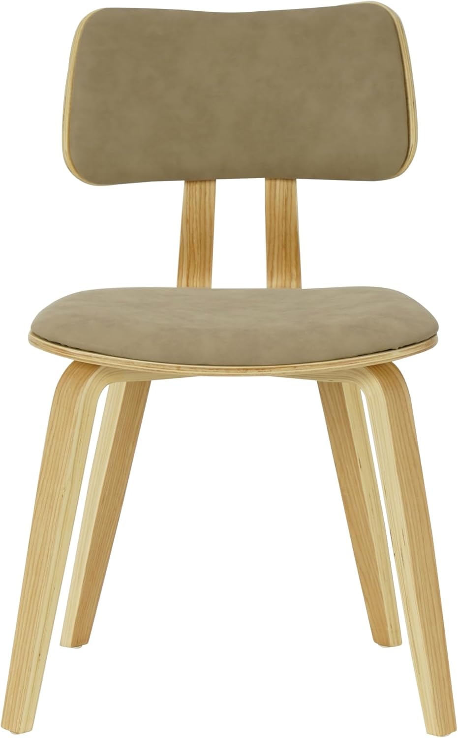 image:imageJaguar Vintage Green Curved Back Wood Dining Chair with Faux Leather Seat Set of 3Vintage Taupe