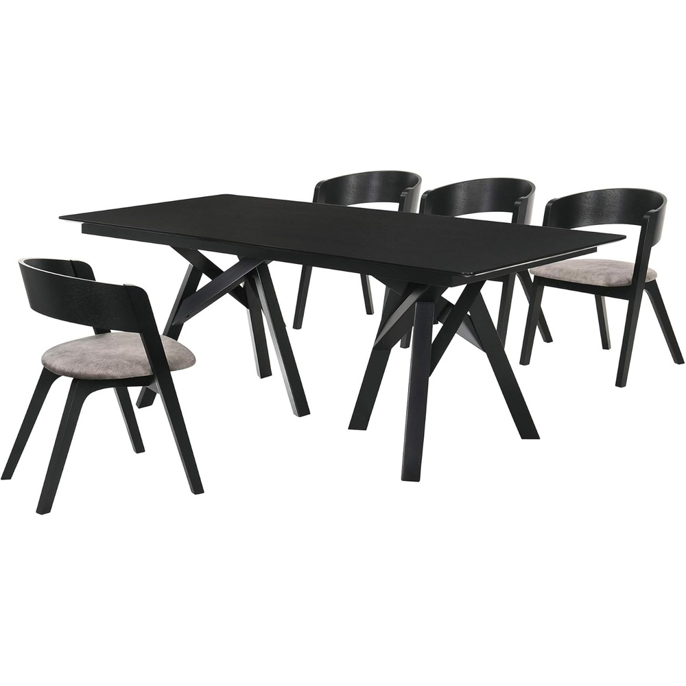 image:imageArmen Living Cortina Jackie 5 Piece Black Dining Set Brown