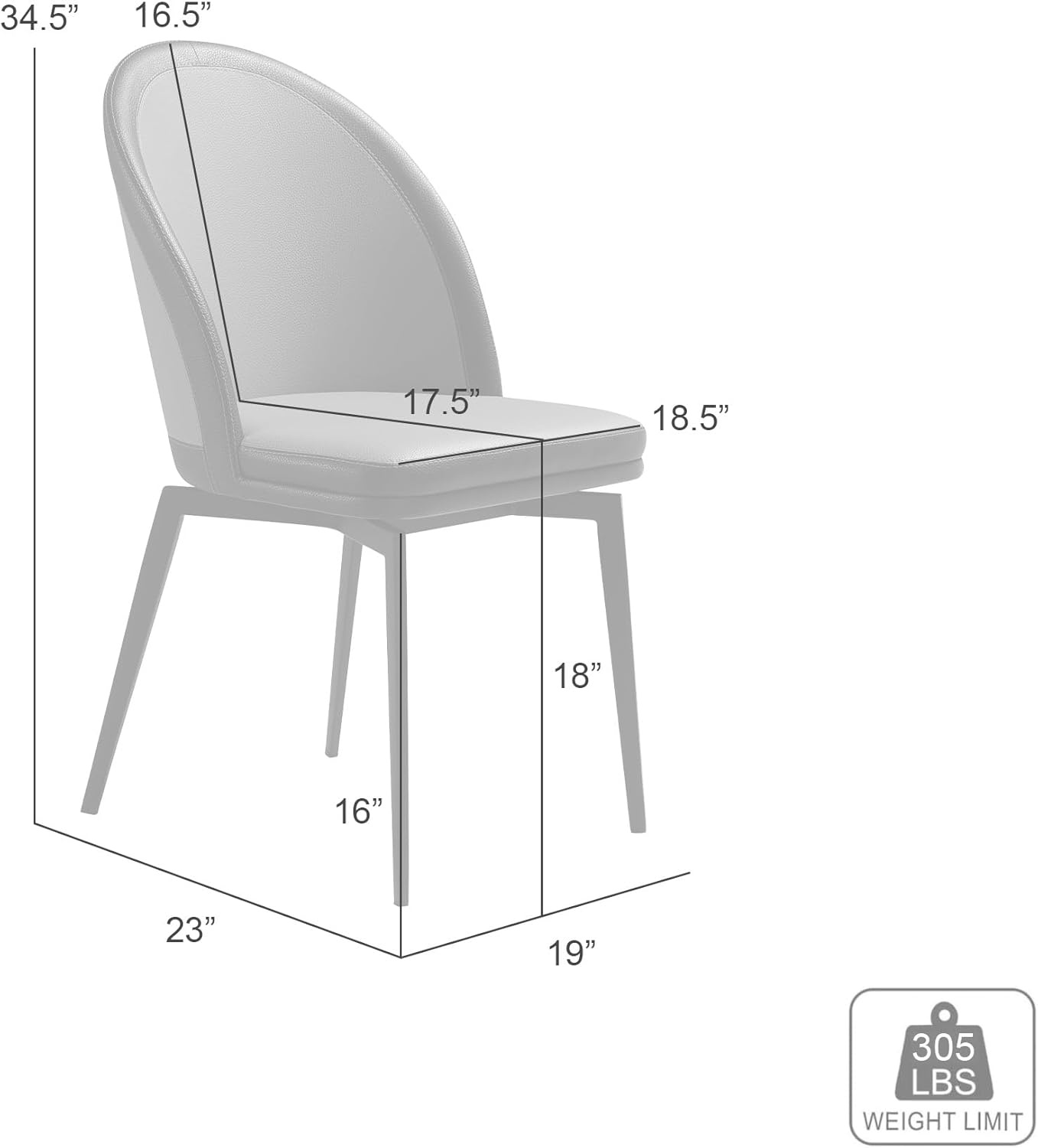 image:imageABEL Modern Swivel Curved Back Auburn Brown Upholstered Dining Chair Set of 6Set of 4
