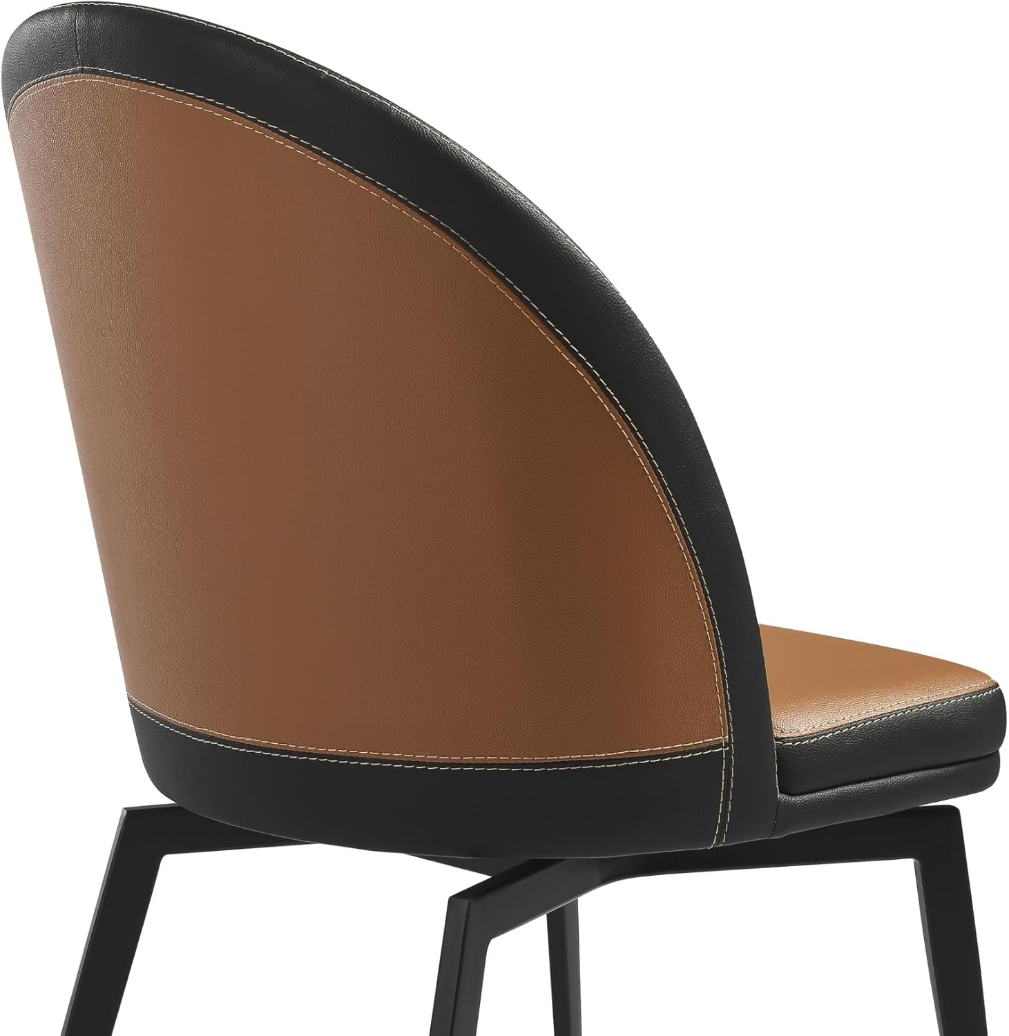 image:imageABEL Modern Swivel Curved Back Auburn Brown Upholstered Dining Chair Set of 6Set of 6