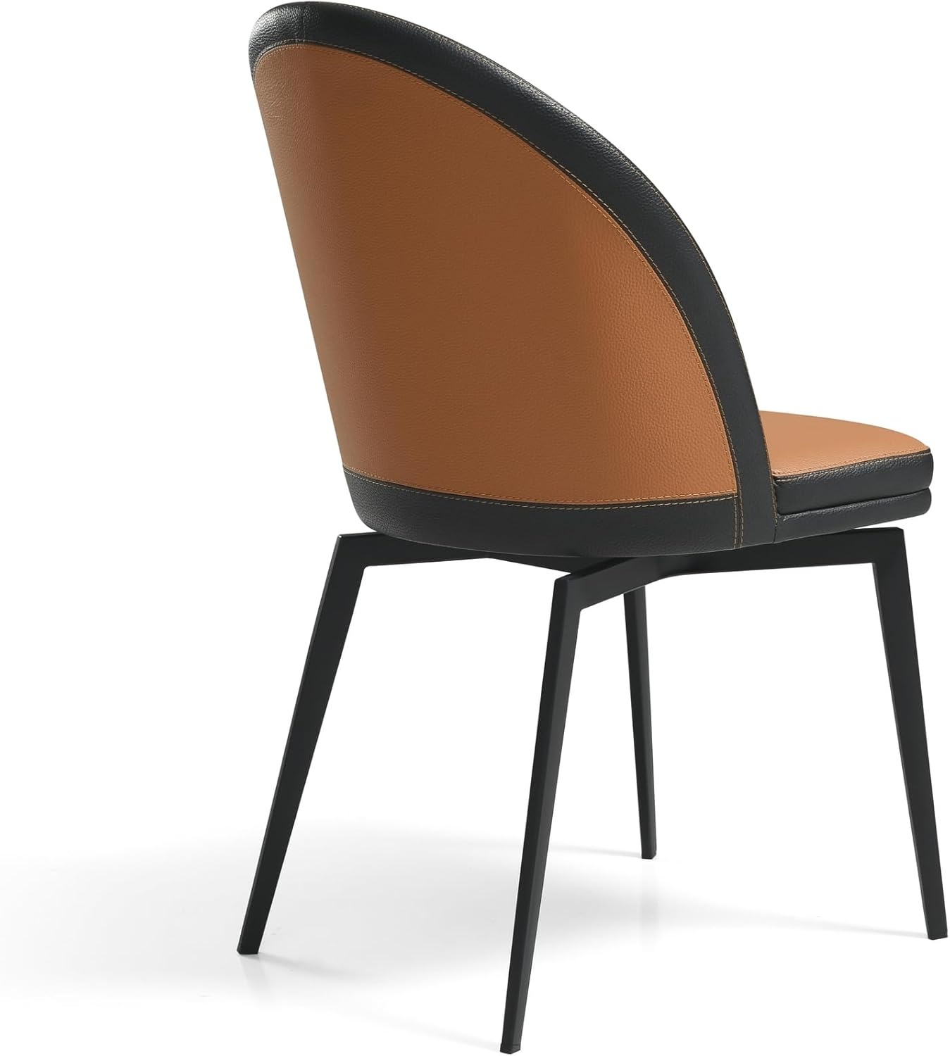 image:imageABEL Modern Swivel Curved Back Auburn Brown Upholstered Dining Chair Set of 6Set of 6