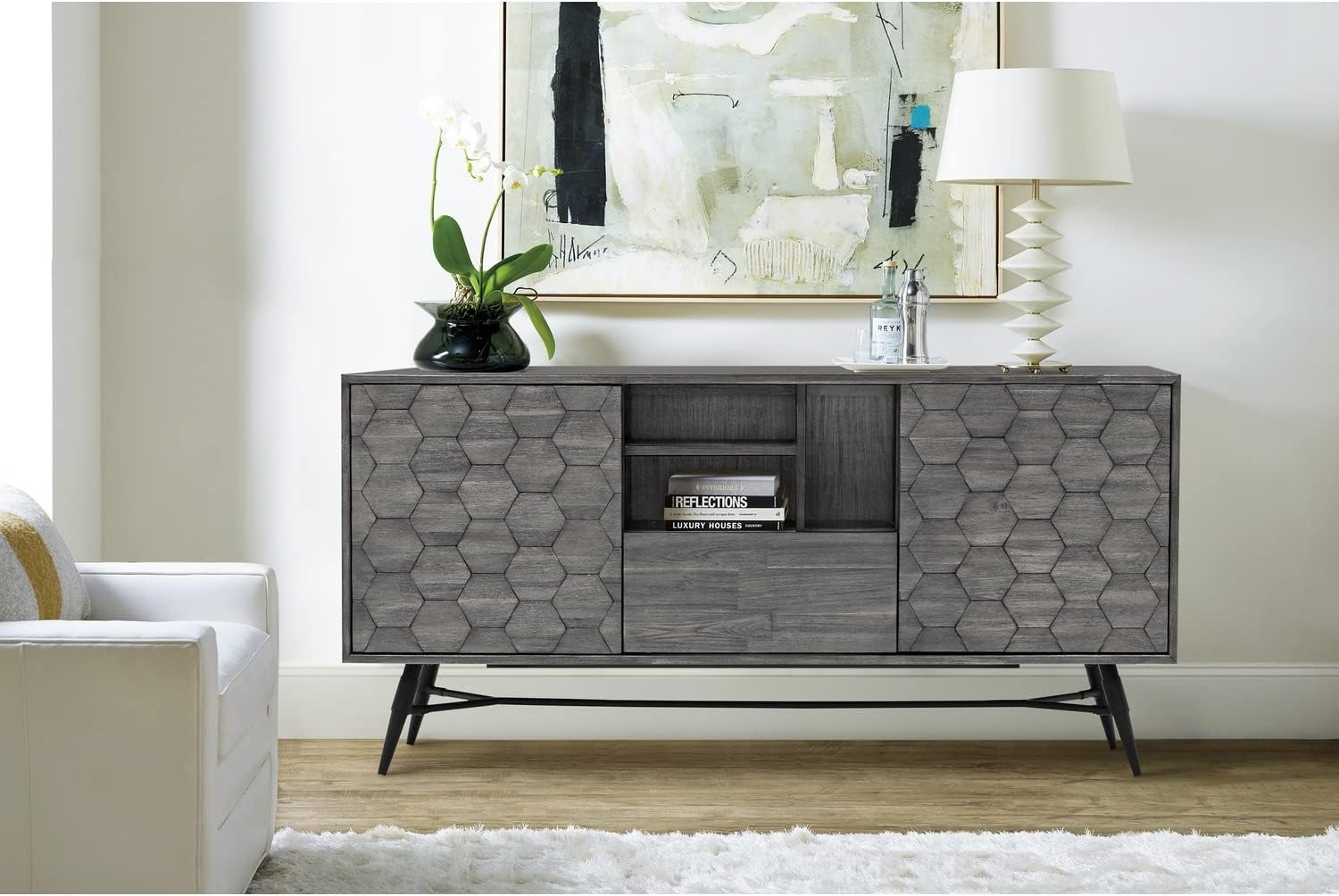 image:imageArmen Living Makena Sideboard Buffet in Grey Acacia Wood